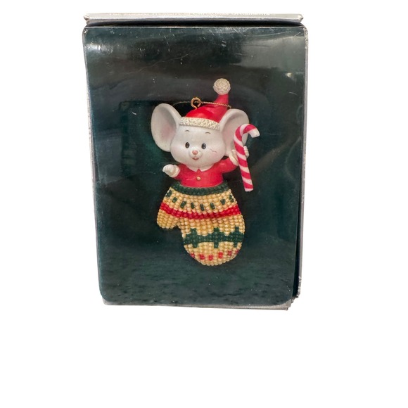 Enesco Other - Enesco Mouse in a Mitten Christmas Ornament Santa Hat 1987
Original‎ box EUC